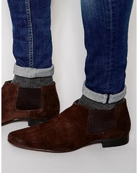 Мужские темно-коричневые замшевые ботинки челси от Asos