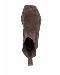 Мужские темно-коричневые замшевые ботинки челси от Rick Owens