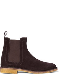 Мужские темно-коричневые замшевые ботинки челси от Bottega Veneta