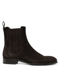 Мужские темно-коричневые замшевые ботинки челси от Brioni