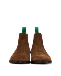 Мужские темно-коричневые замшевые ботинки челси от Paul Smith