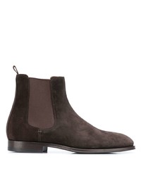 Мужские темно-коричневые замшевые ботинки челси от Brunello Cucinelli
