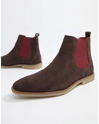 Мужские темно-коричневые замшевые ботинки челси от Burton Menswear