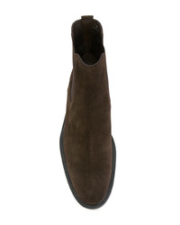 Мужские темно-коричневые замшевые ботинки челси от Tod's