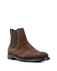 Мужские темно-коричневые замшевые ботинки челси от Tod's