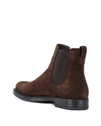 Мужские темно-коричневые замшевые ботинки челси от Tod's