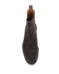 Мужские темно-коричневые замшевые ботинки челси от Brunello Cucinelli