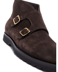 Мужские темно-коричневые замшевые ботинки челси от Tom Ford