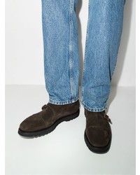 Мужские темно-коричневые замшевые ботинки челси от Tom Ford