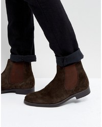 Мужские темно-коричневые замшевые ботинки челси от Dune