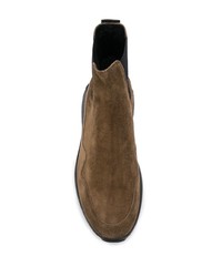 Мужские темно-коричневые замшевые ботинки челси от Hogan