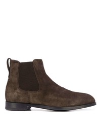 Мужские темно-коричневые замшевые ботинки челси от Ermenegildo Zegna