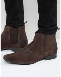 Мужские темно-коричневые замшевые ботинки челси от Frank Wright