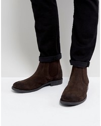 Мужские темно-коричневые замшевые ботинки челси от Frank Wright