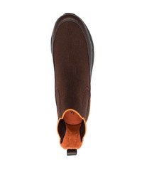 Мужские темно-коричневые замшевые ботинки челси от Santoni