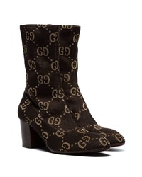 Мужские темно-коричневые замшевые ботинки челси от Gucci