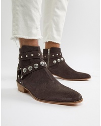 Мужские темно-коричневые замшевые ботинки челси от House of Hounds