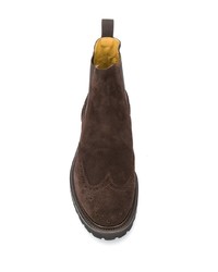 Мужские темно-коричневые замшевые ботинки челси от Scarosso