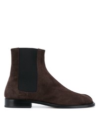 Мужские темно-коричневые замшевые ботинки челси от Maison Margiela