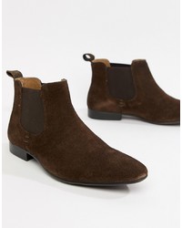 Мужские темно-коричневые замшевые ботинки челси от MOSS BROS