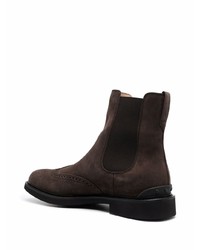 Мужские темно-коричневые замшевые ботинки челси от Tod's