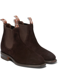 Мужские темно-коричневые замшевые ботинки челси от R.M. Williams