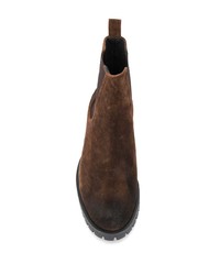 Мужские темно-коричневые замшевые ботинки челси от DSQUARED2
