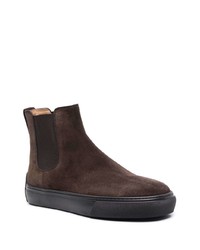 Мужские темно-коричневые замшевые ботинки челси от Tod's