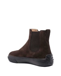 Мужские темно-коричневые замшевые ботинки челси от Tod's