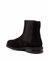 Мужские темно-коричневые замшевые ботинки челси от Salvatore Ferragamo