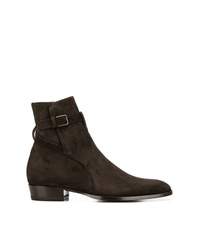 Мужские темно-коричневые замшевые ботинки челси от Saint Laurent