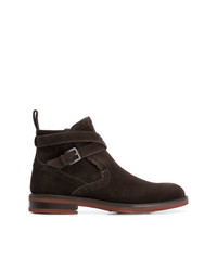 Мужские темно-коричневые замшевые ботинки челси от Salvatore Ferragamo