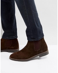 Мужские темно-коричневые замшевые ботинки челси от Silver Street