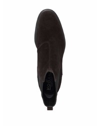 Мужские темно-коричневые замшевые ботинки челси от Hogan