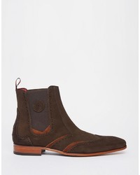 Мужские темно-коричневые замшевые ботинки челси от Jeffery West