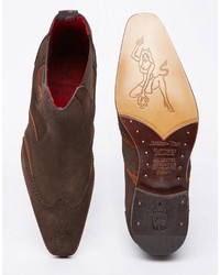 Мужские темно-коричневые замшевые ботинки челси от Jeffery West