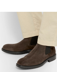 Мужские темно-коричневые замшевые ботинки челси от Officine Generale