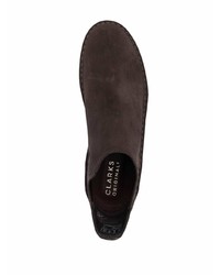 Мужские темно-коричневые замшевые ботинки челси от Clarks Originals
