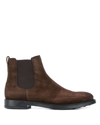 Мужские темно-коричневые замшевые ботинки челси от Tod's
