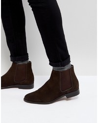 Мужские темно-коричневые замшевые ботинки челси от WALK LONDON