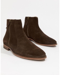Мужские темно-коричневые замшевые ботинки челси от WALK LONDON