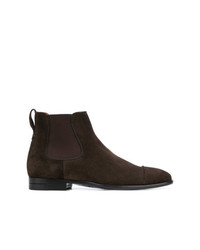 Мужские темно-коричневые замшевые ботинки челси от Z Zegna
