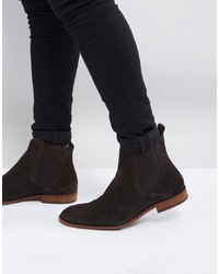 Мужские темно-коричневые замшевые ботинки челси от Zign