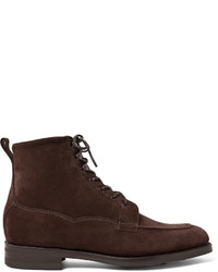 Мужские темно-коричневые замшевые ботинки от Edward Green
