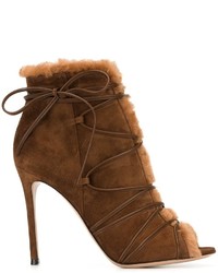 Женские темно-коричневые замшевые ботинки от Gianvito Rossi