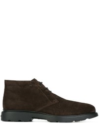 Мужские темно-коричневые замшевые ботинки от Hogan