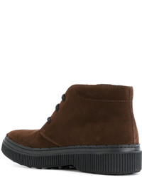 Мужские темно-коричневые замшевые ботинки от Tod's