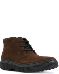 Мужские темно-коричневые замшевые ботинки от Tod's