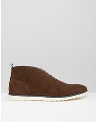 Мужские темно-коричневые замшевые ботинки от Asos
