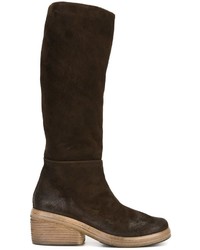 Женские темно-коричневые замшевые ботинки от Marsèll